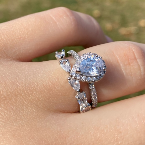 NEW 925 Sterling Silver Two pcs rings - Picture 5 of 10